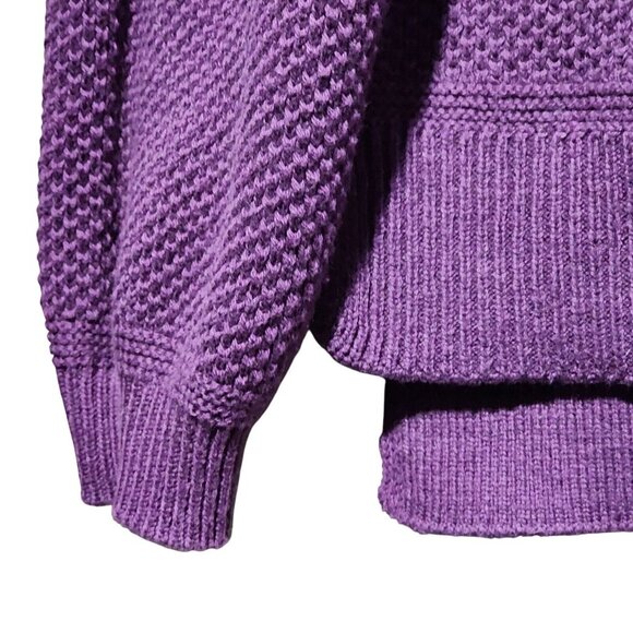 Time And Tru Womens Winter Warm Purple Knit Sweater Crewneck Cotton Blend Size M - Picture 8 of 13